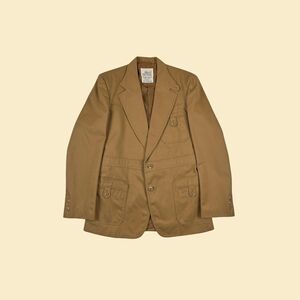 1970s L'Avion 42L sports coat jacket, vintage safari-style mens khaki blazer